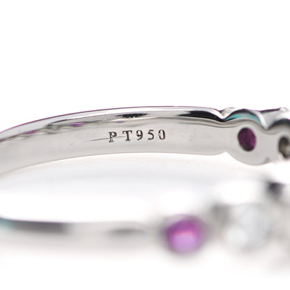 Tiffany Platinum Diamond Pink Sapphire Jazz Ring 48 4.25 6 of 7