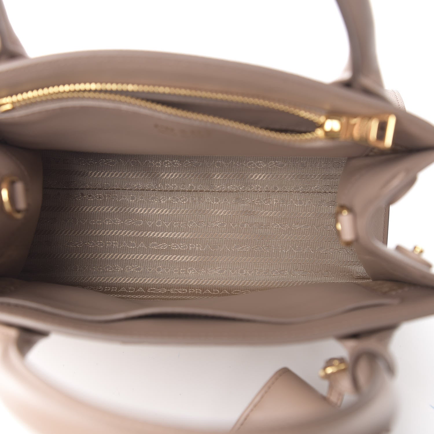 Prada Saffiano Cuir Calfskin Small Monochrome Top Handle Tote Cipria 4 of 10