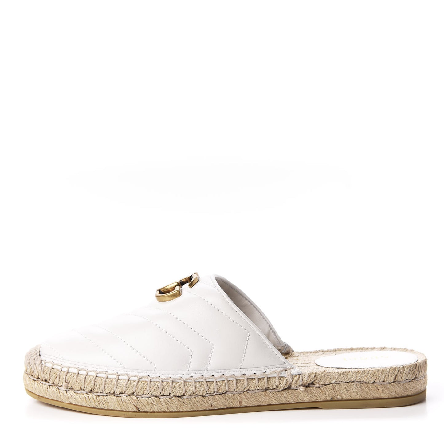 Nappa Matelasse GG Marmont Espadrille Slippers 38.5 Great White