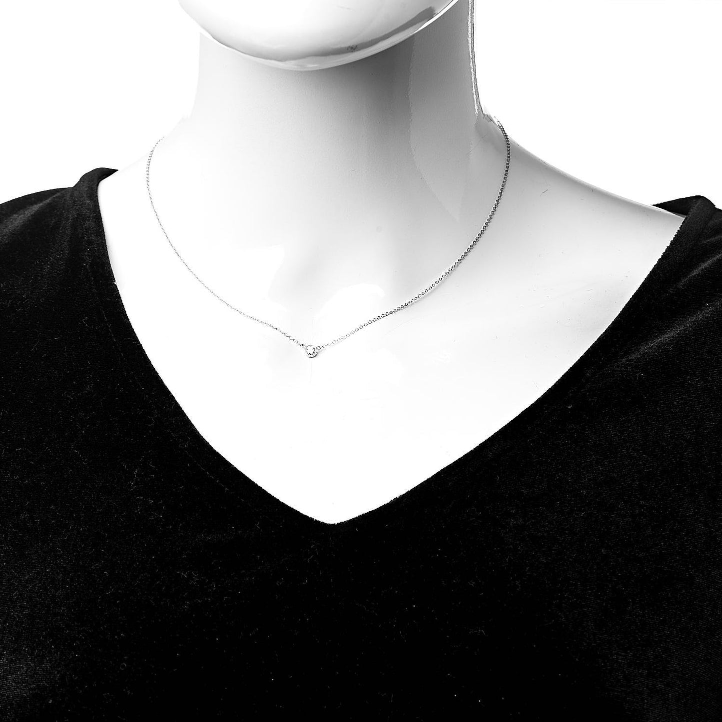 Platinum Diamond .14ct Elsa Peretti Diamonds by the Yard Pendant Necklace