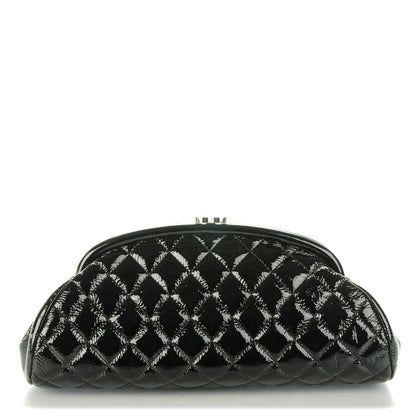 Chanel Distressed Patent Quilted Timeless Clutch Black 1 of 7