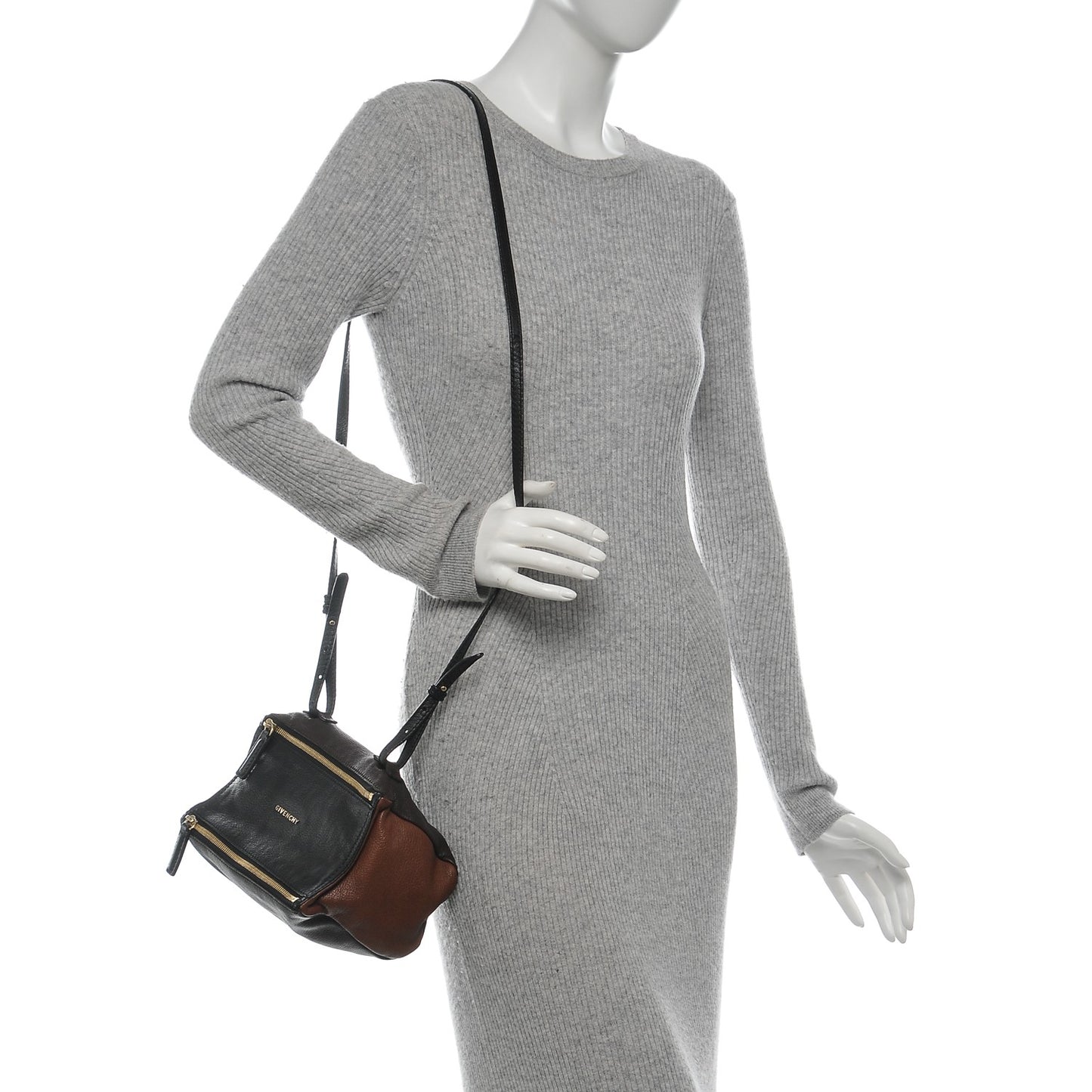 Sugar Goatskin Colorblock Mini Pandora Black Brown