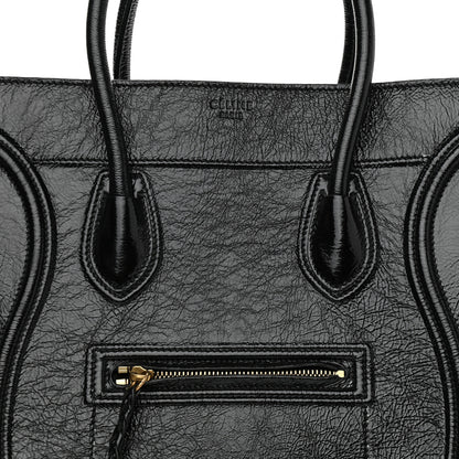 Celine Crinkled Patent Calfskin Medium Phantom Luggage Black 5 of 10