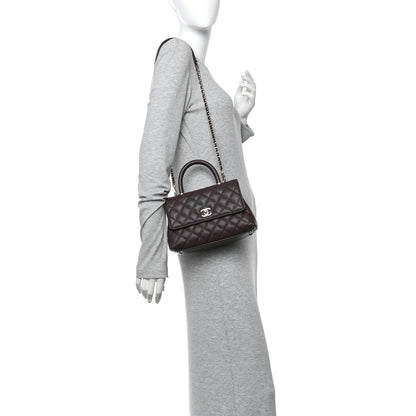 Chanel Caviar Quilted Mini Coco Handle Flap Burgundy 2 of 10
