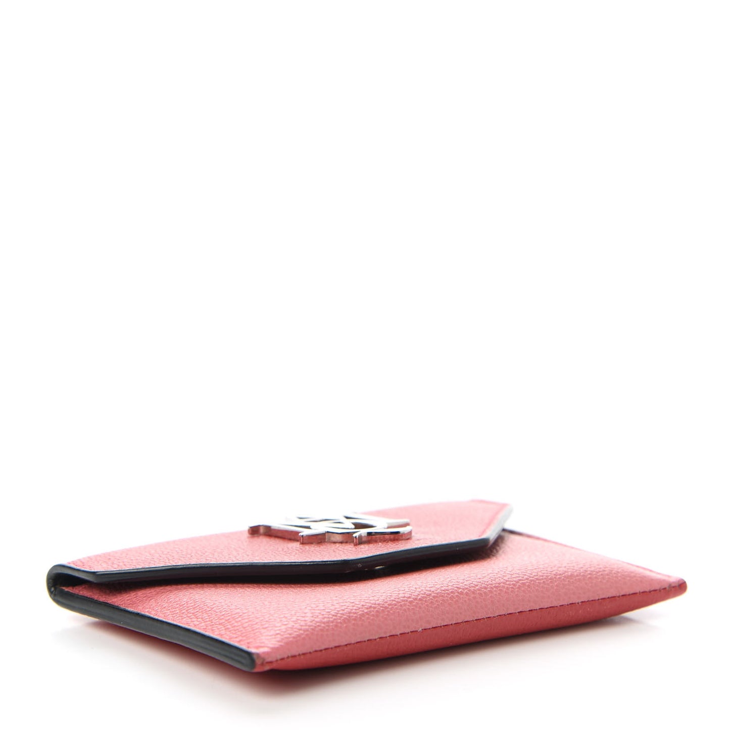 Calfskin Insignia Envelope Card Holder Pink Red
