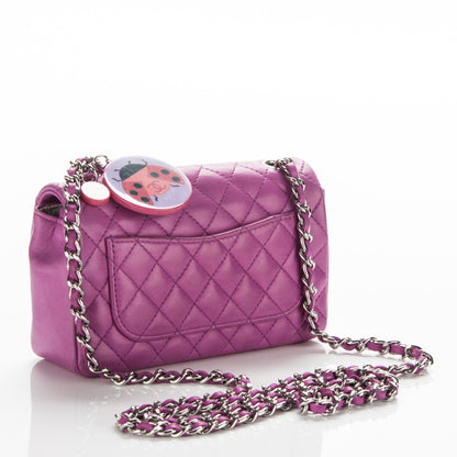 Chanel Lambskin Extra Mini Rectangular Ladybug Flap Purple 3 of 12