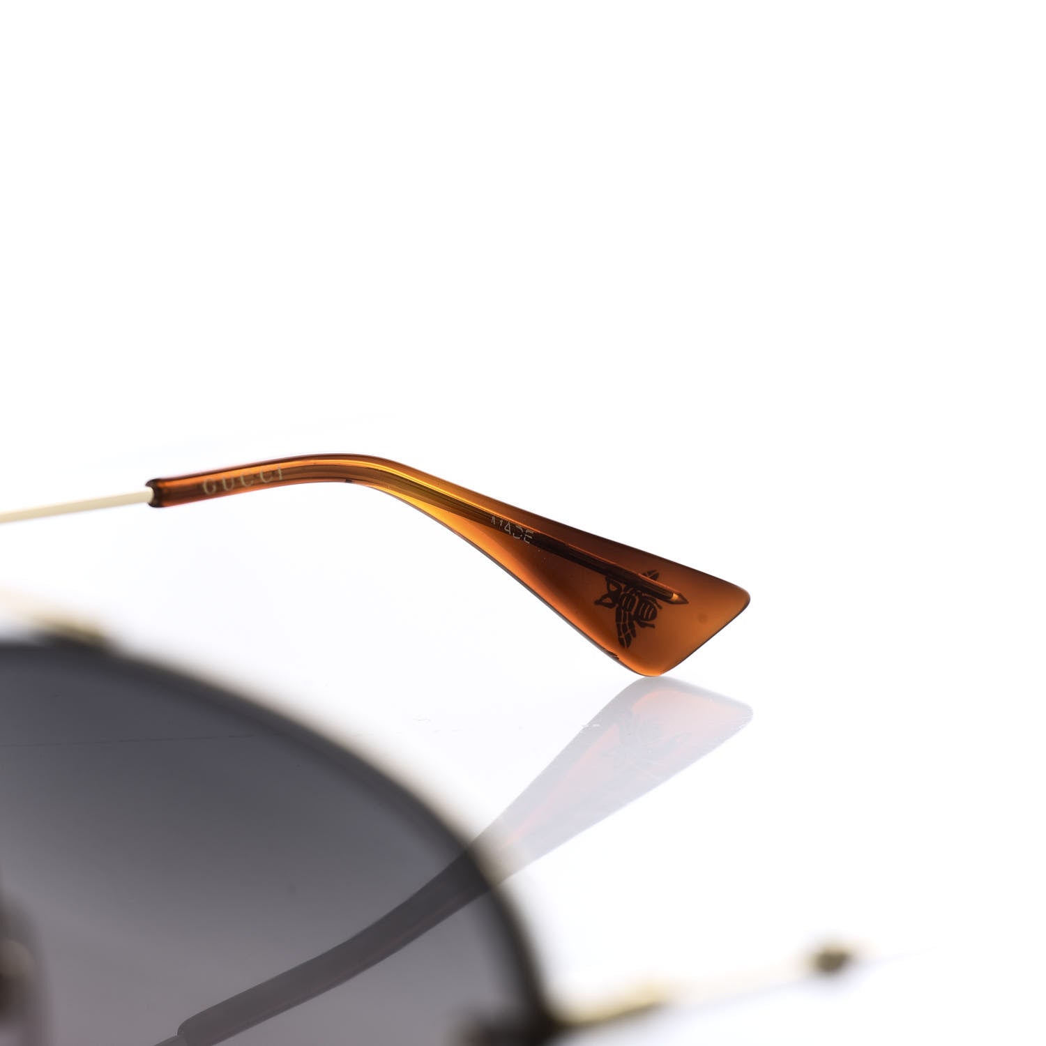 Gucci Metal Aviator Glitter Sunglasses GG0227S Gold 7 of 10