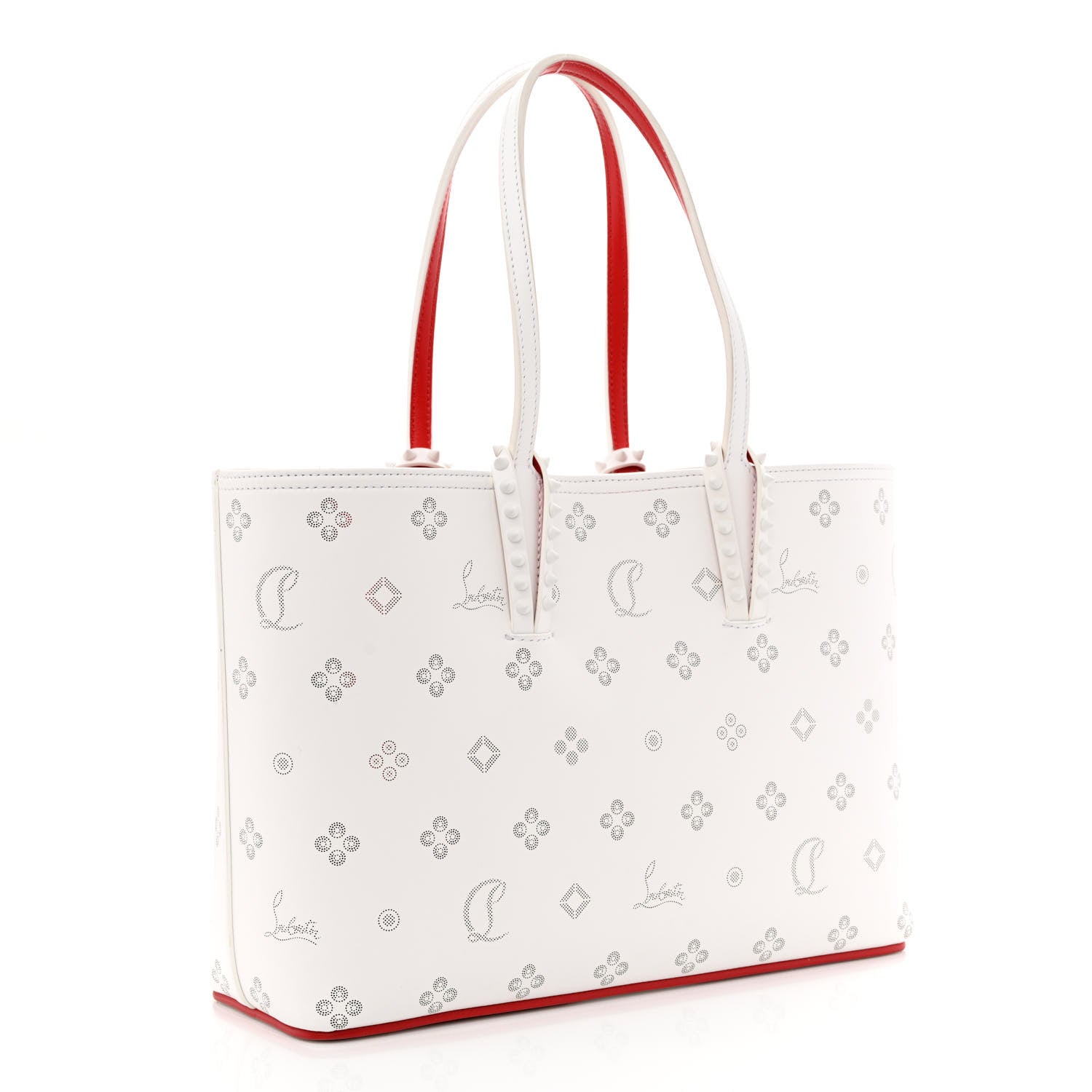 Christian Louboutin Calfskin Loubinthesky Mini East West Cabata Tote White 4 of 12