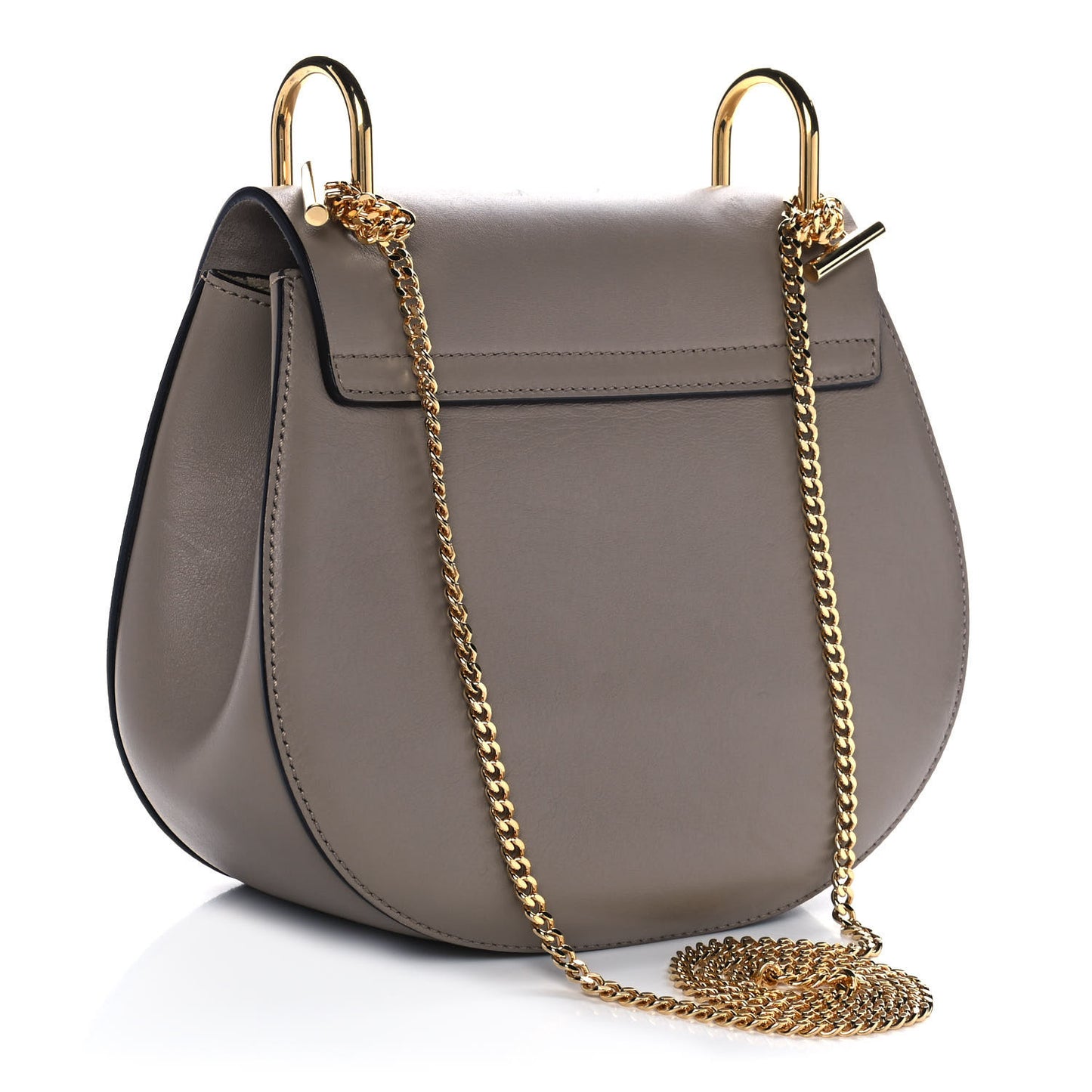 Suede Smooth Calfskin Drew Shoulder Bag Motty Grey