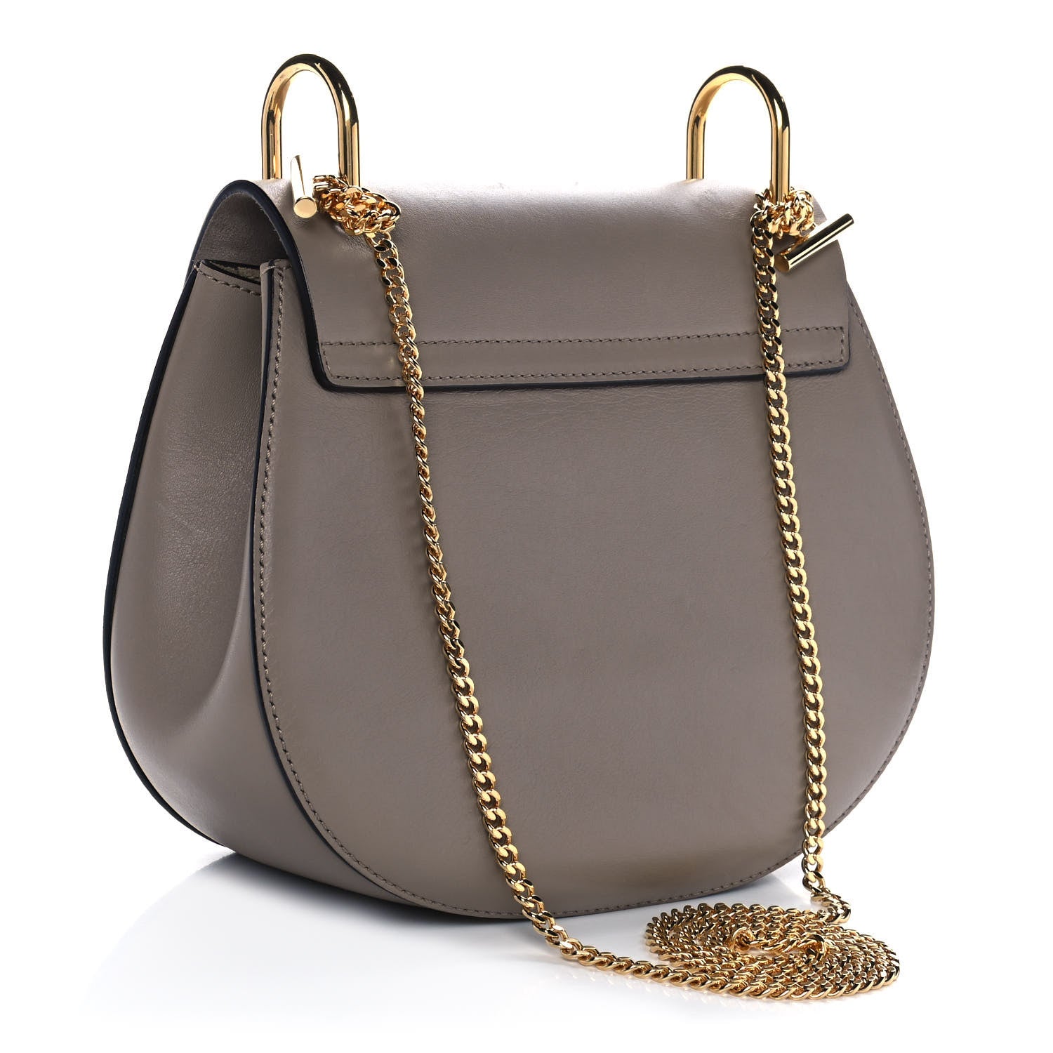 Chloe Suede Smooth Calfskin Drew Shoulder Bag Motty Grey 3 of 13