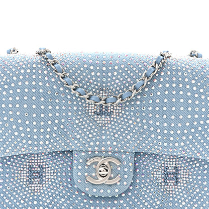 Chanel Denim Strass Evening Flap Bag Blue 8 of 11