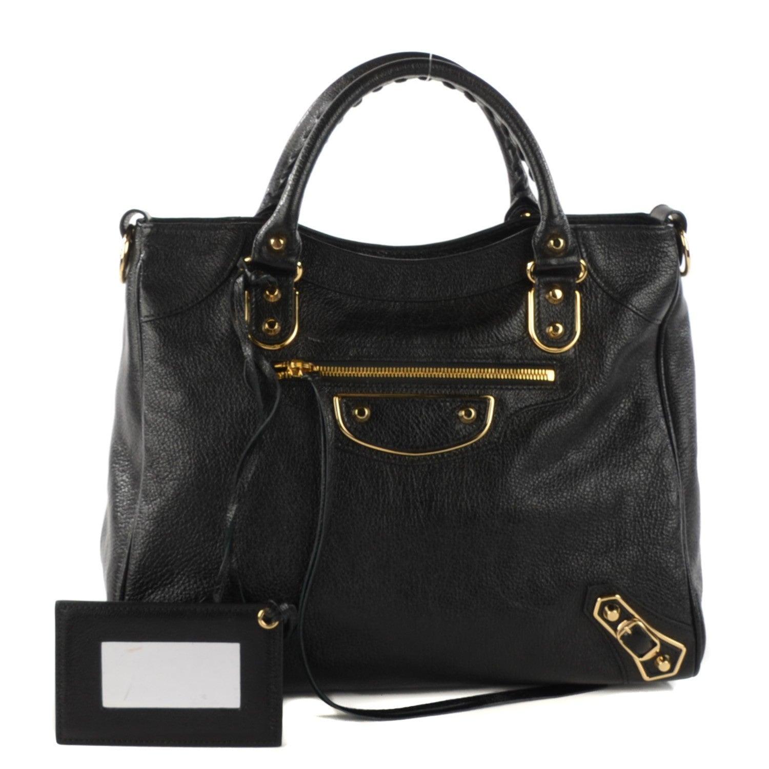 Balenciaga Chevre Gold Metallic Edge Hardware Velo Black 1 of 7