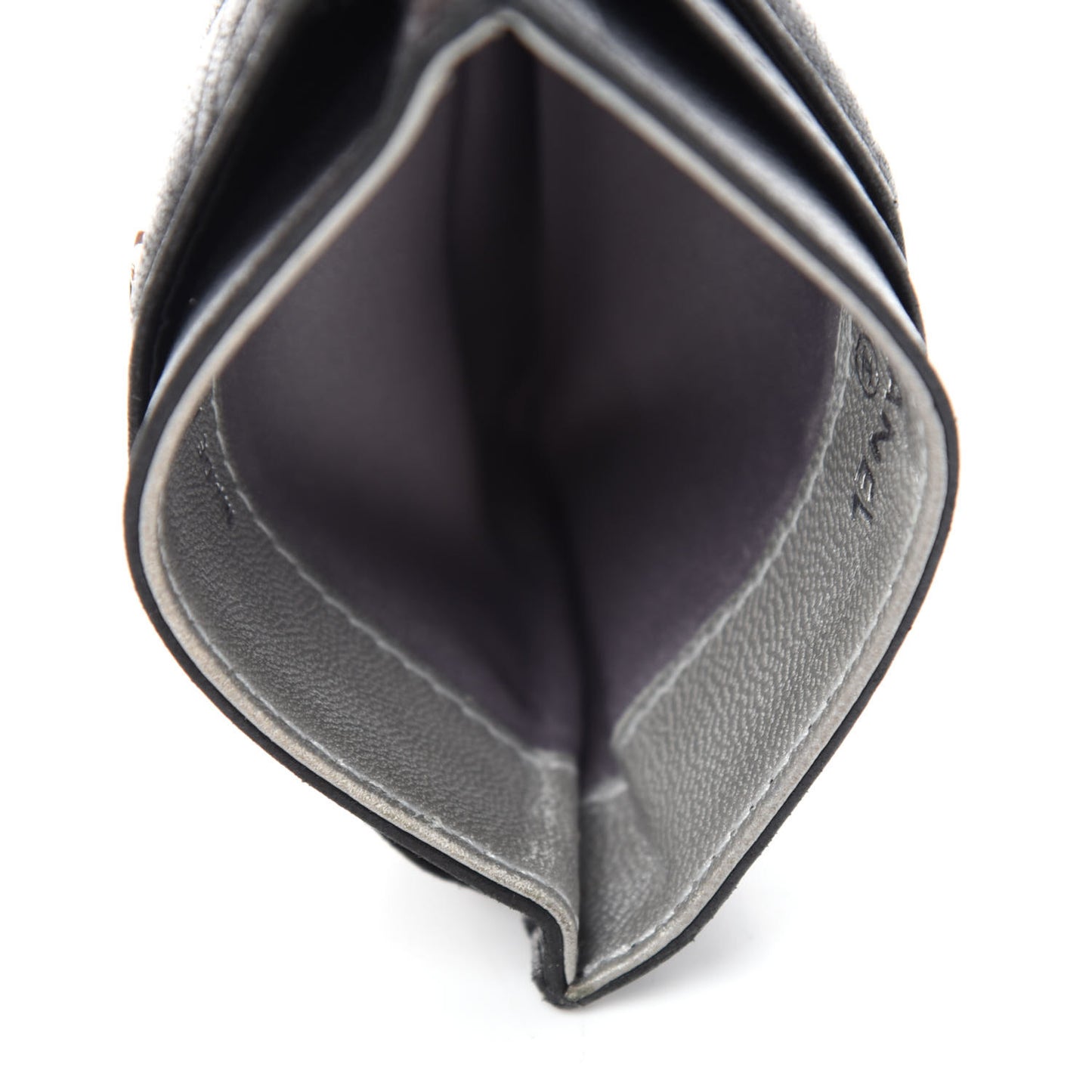 Lambskin Camellia Embossed Card Holder Black