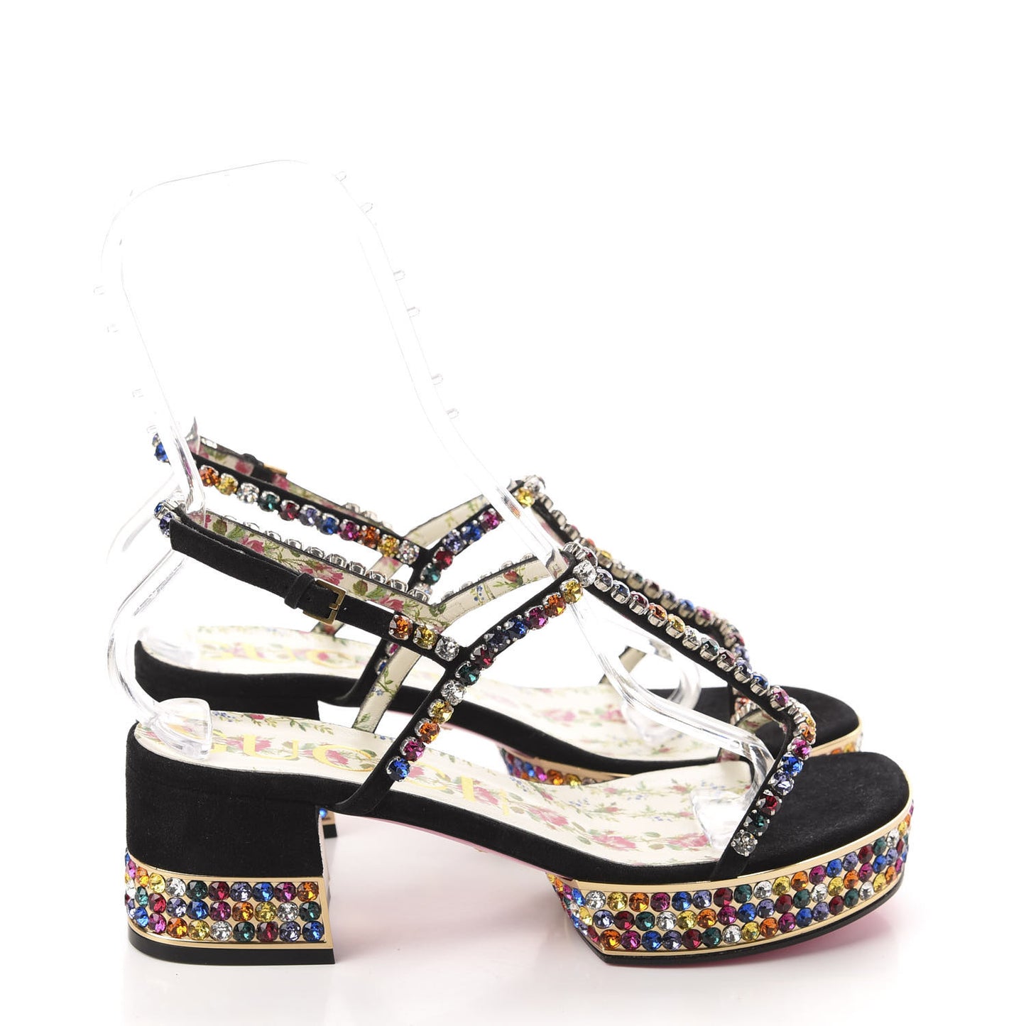Kid Scamosciato Crystal Mira Platform Sandals 40 Multicolor