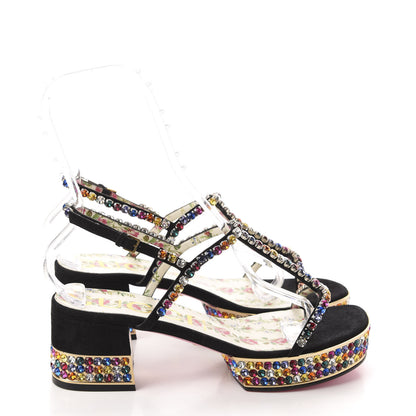 Gucci Kid Scamosciato Crystal Mira Platform Sandals 40 Multicolor 4 of 11