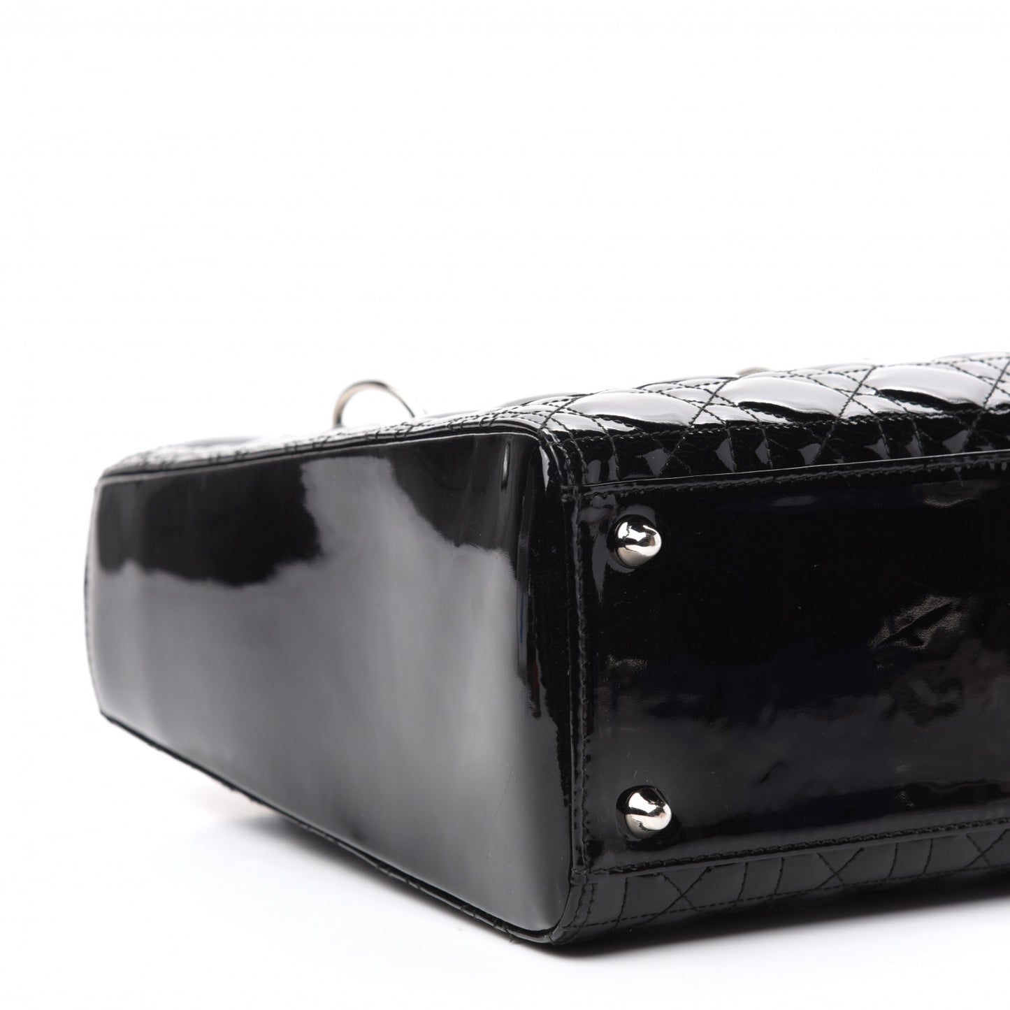 Patent Cannage Large Lady Dior Black