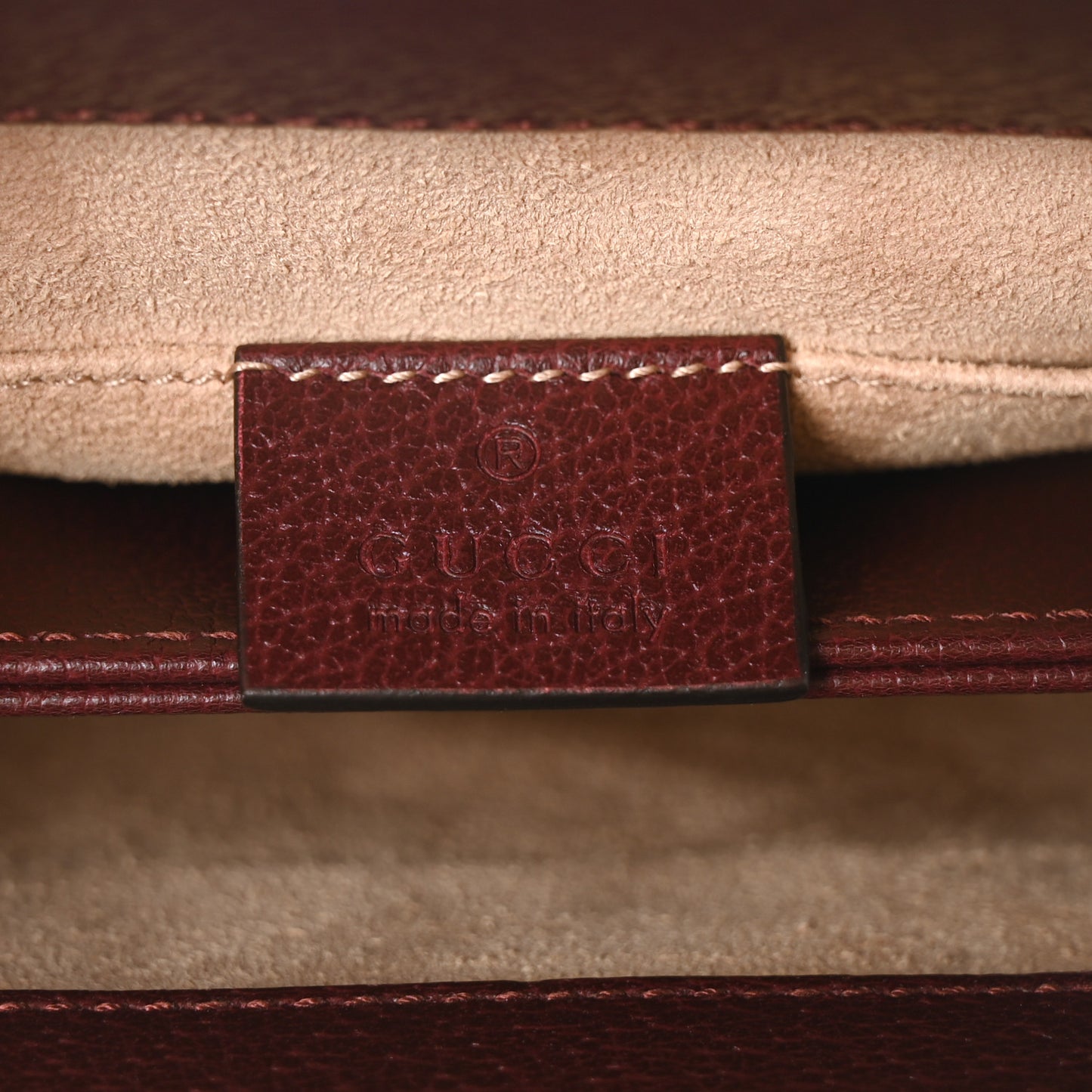 Calfskin GG Web Small Ophidia Chain Shoulder Bag Vintage Bordeaux