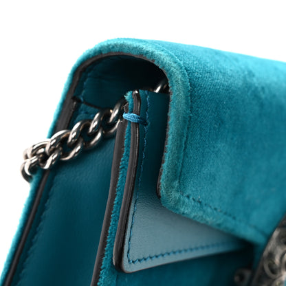Gucci Velvet Super Mini Dionysus Shoulder Bag Pavone Cyan 11 of 12