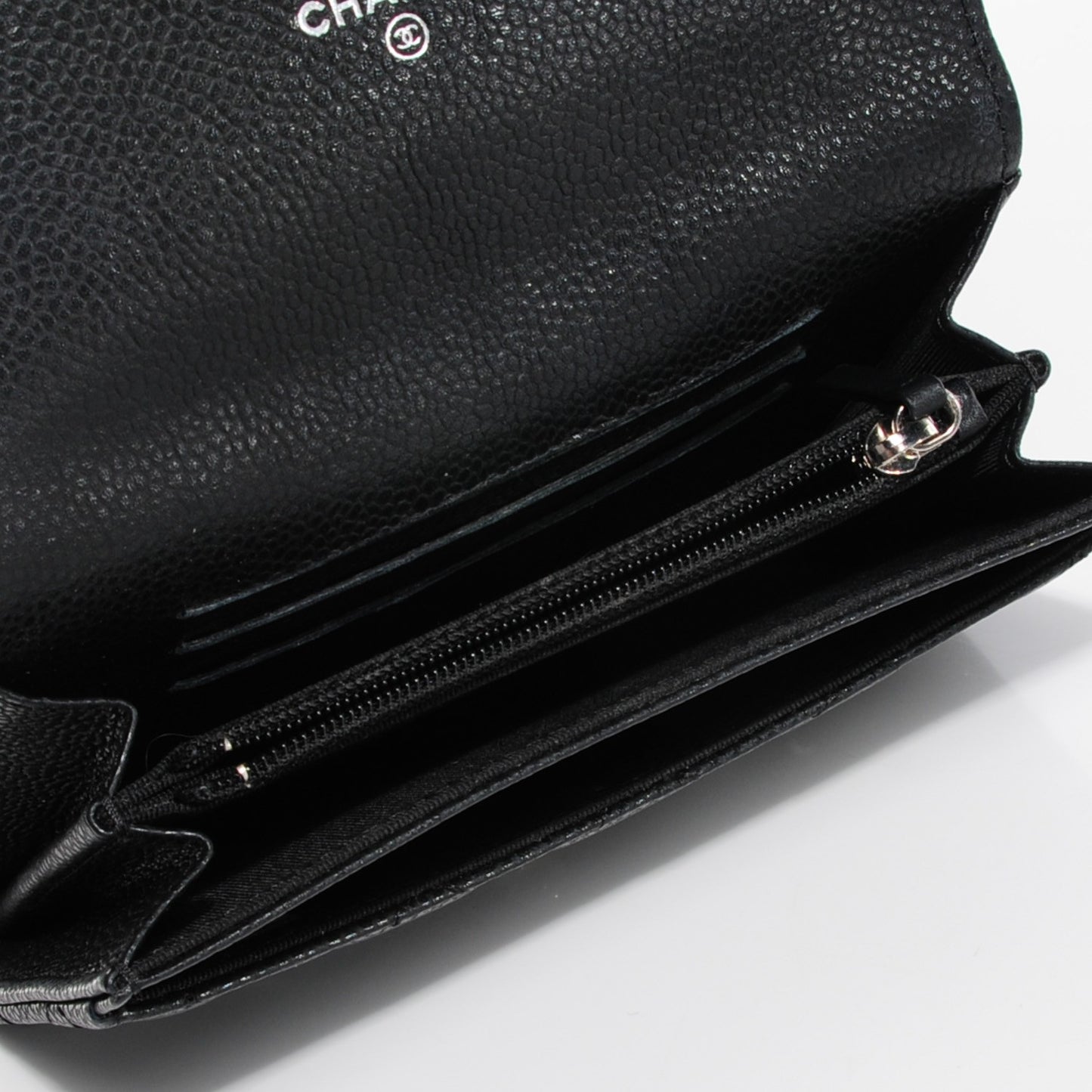 Caviar Quilted Small Flap Wallet Black