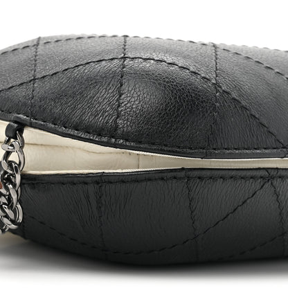 Chanel Aged Calfskin Quilted Small Gabrielle Bucket White Black 10 of 10