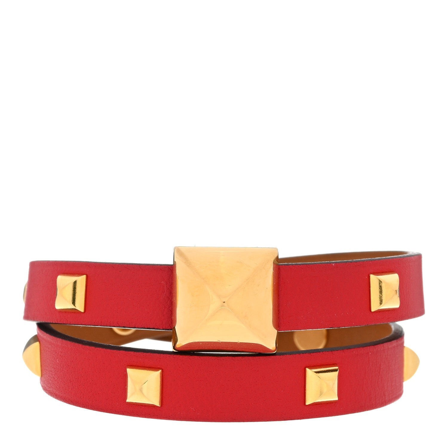 Hermes Swift Medor Infini Cloute Double Tour Bracelet Gold Red 1 of 4