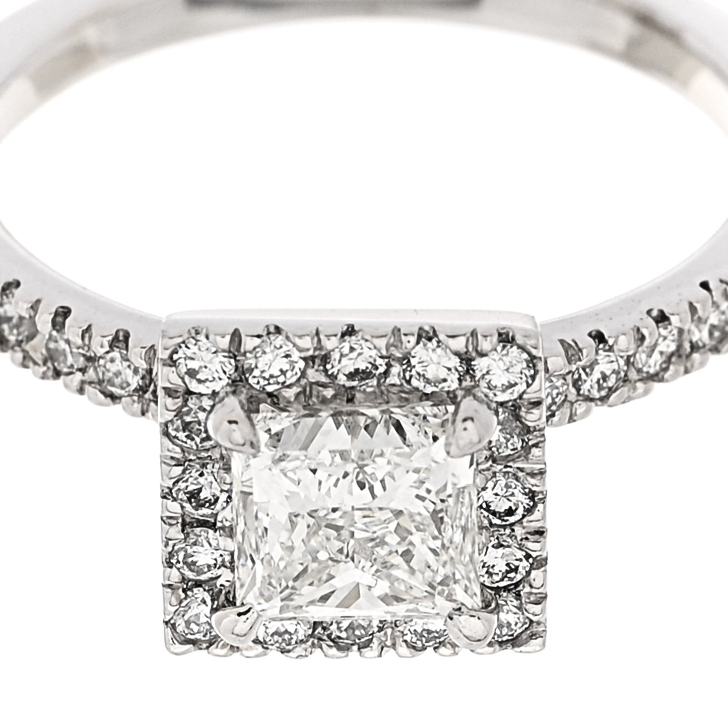 18K White Gold Diamond .96ctw Princess Cut Engagement Ring  52 6