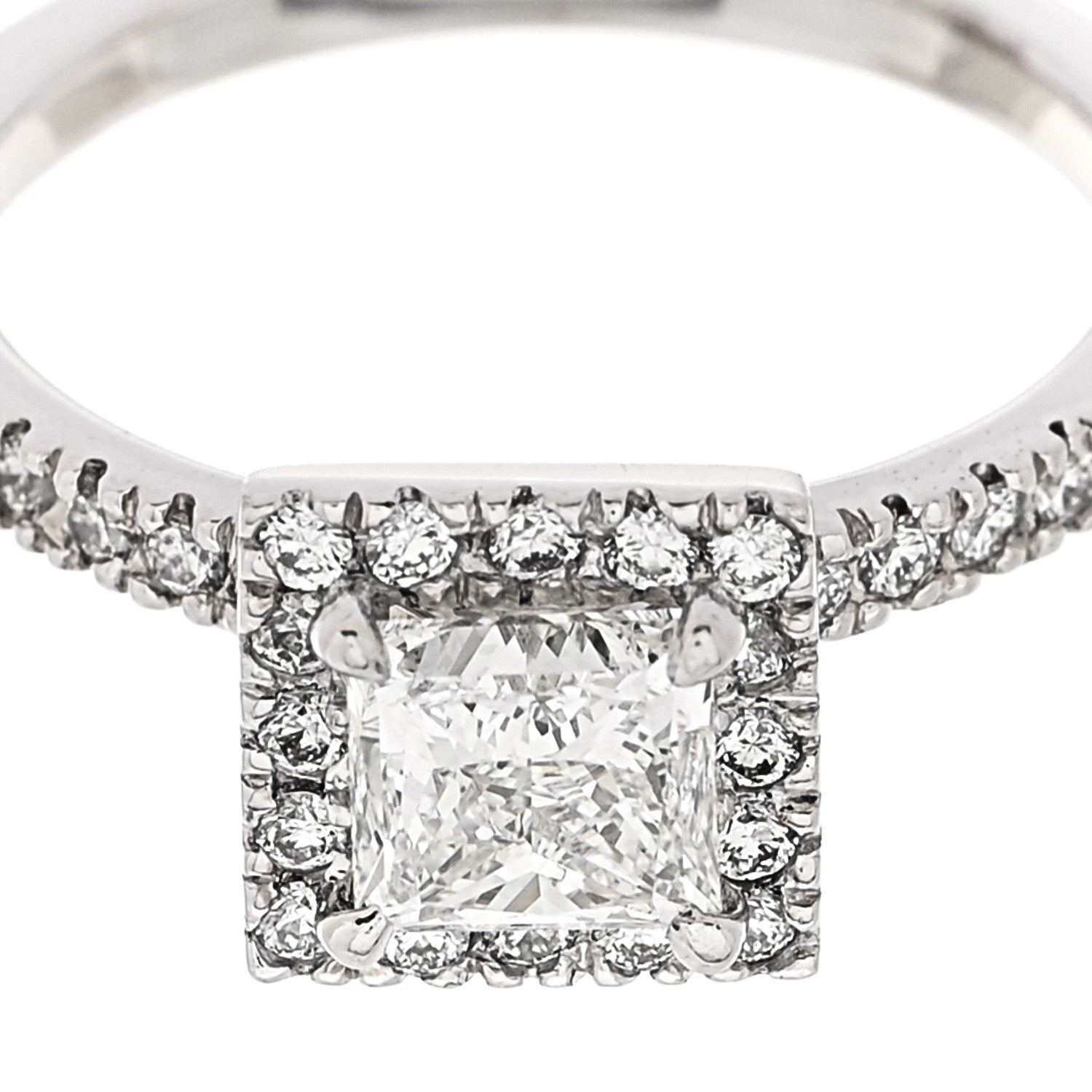 Parker & West by FASHIONPHILE 18K White Gold Diamond .96ctw Princess Cut Engagement Ring  52 6 8 of 10