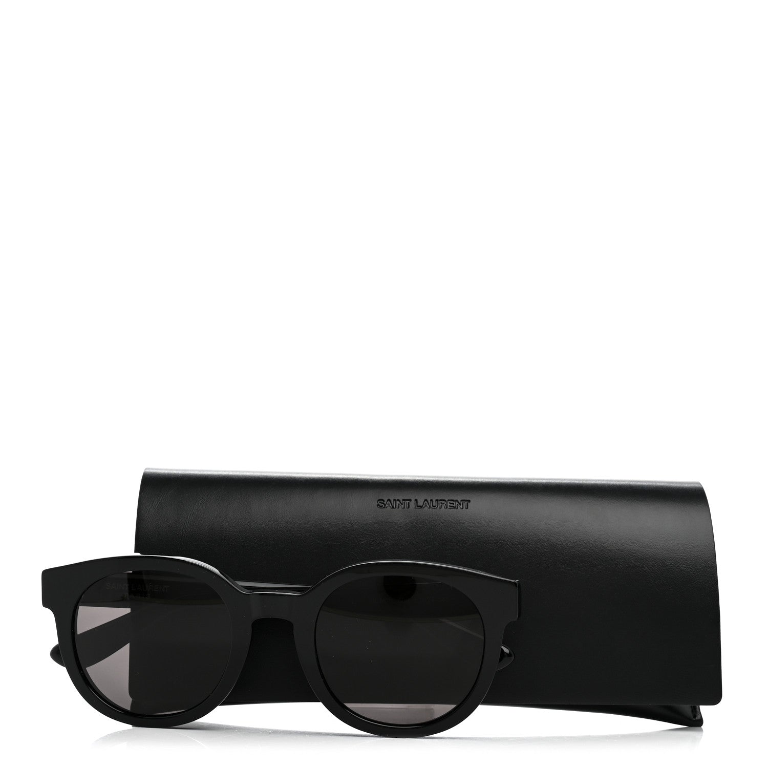 Saint Laurent Acetate Round Sunglasses SLM15 Black 8 of 8