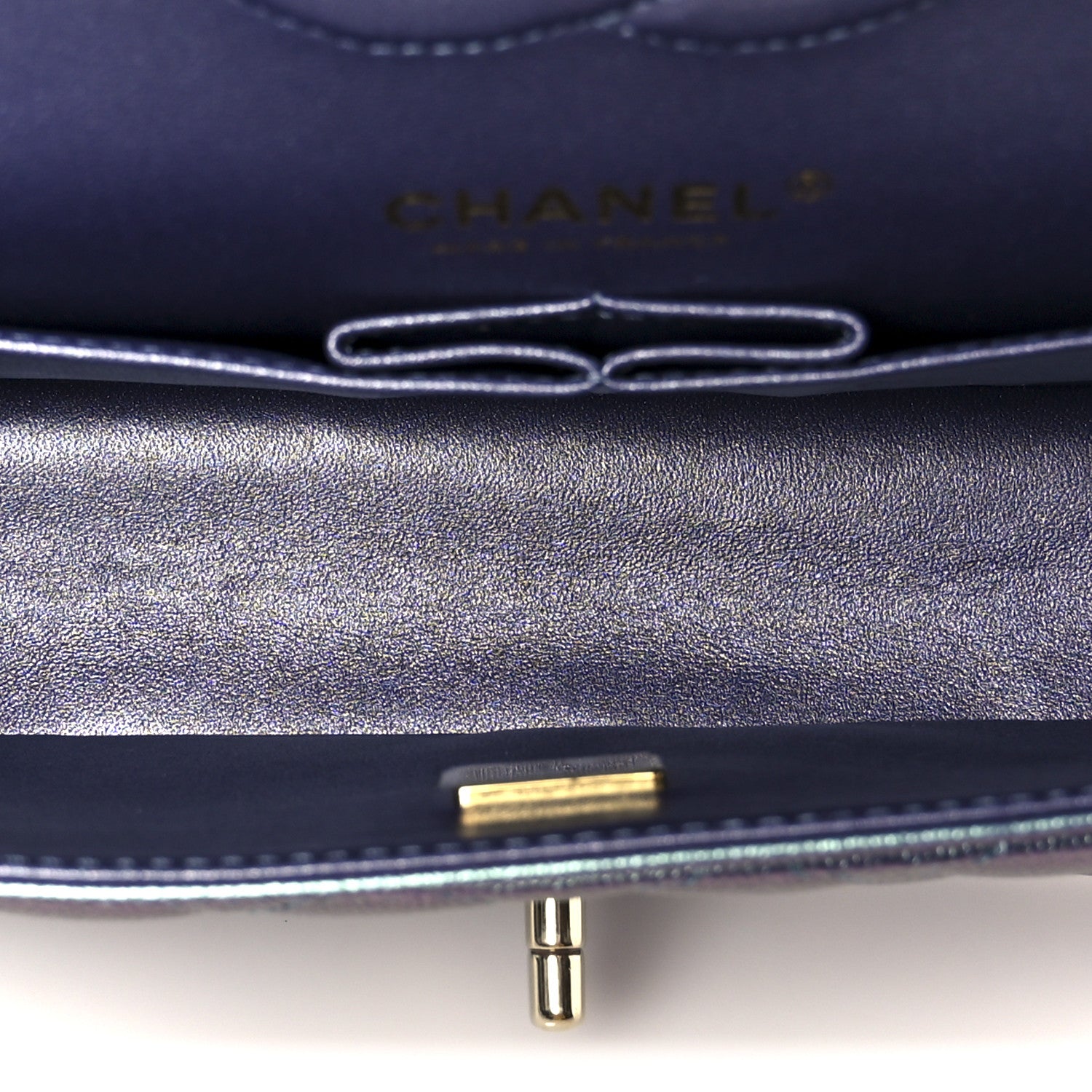 Chanel Iridescent Caviar Quilted Medium Double Flap Purple 5 of 12