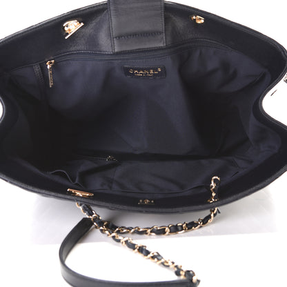 Chanel Caviar Quilted Large CC Shopping Tote Navy 4 of 5