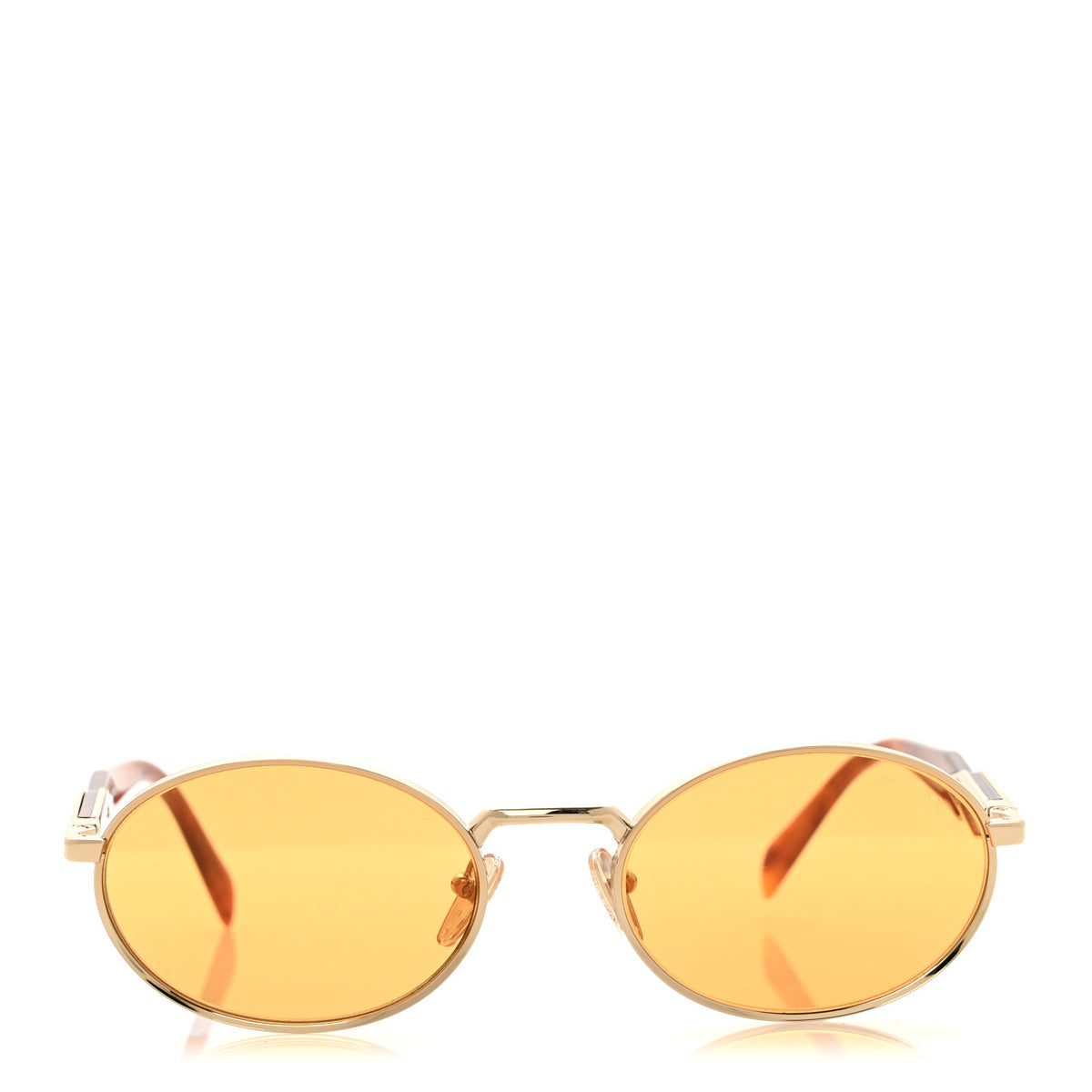 Prada Metal Oval Sunglasses SPR 65Z Light Gold 2 of 9