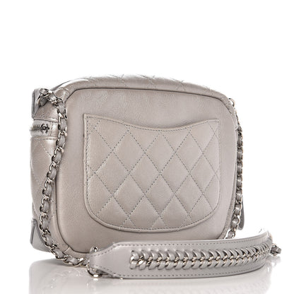 Chanel Metallic Calfskin Camera Case Silver 3 of 8