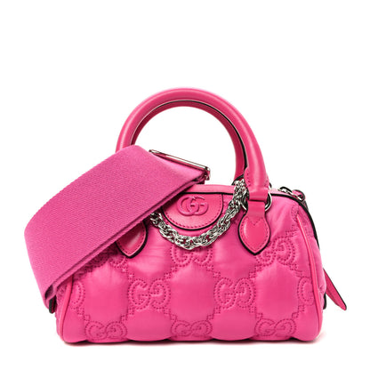 Gucci Nylon Calfskin Enamel GG Matelasse Mini Bowler Bag Lovely 1 of 10