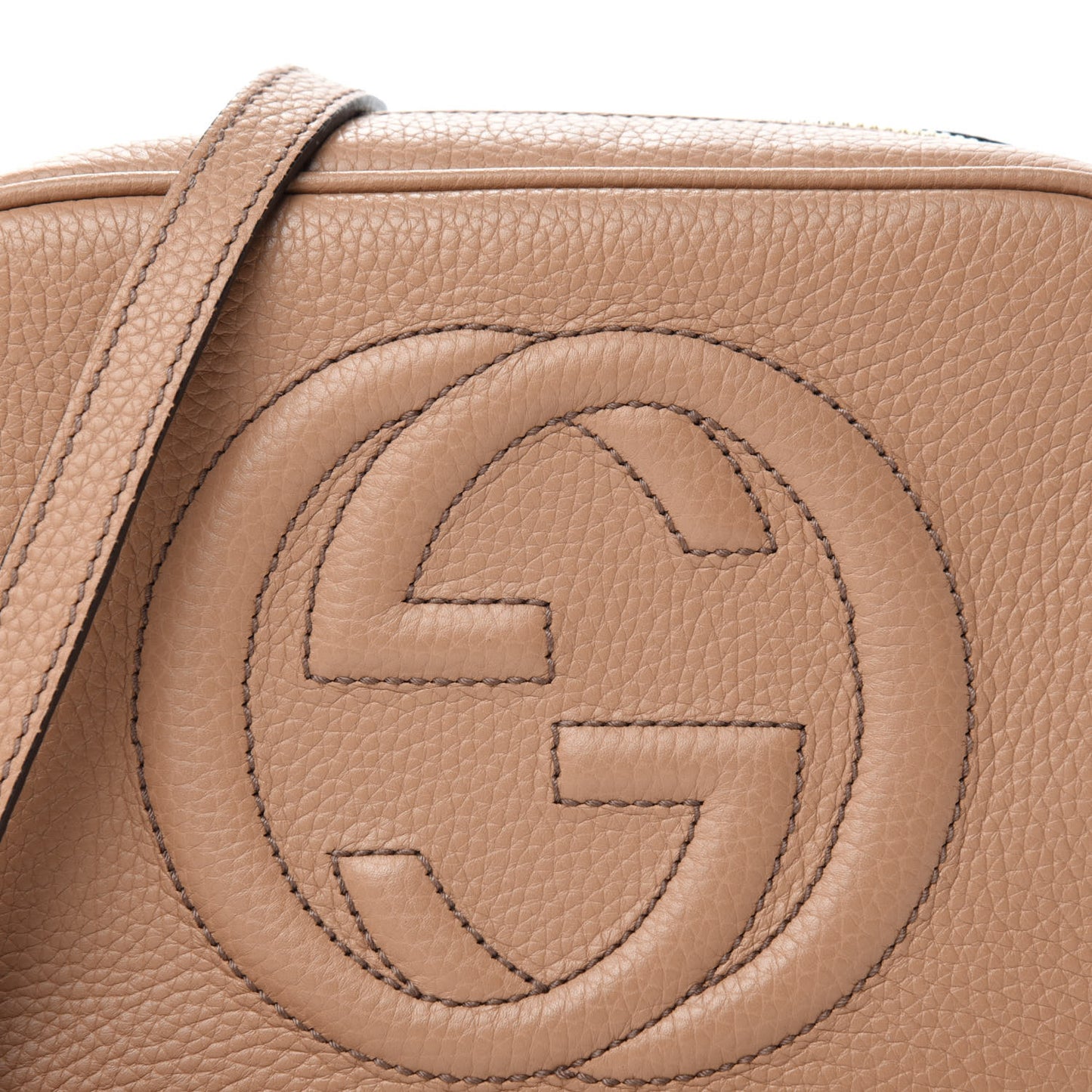 Pebbled Calfskin Small Soho Disco Bag Rose Beige