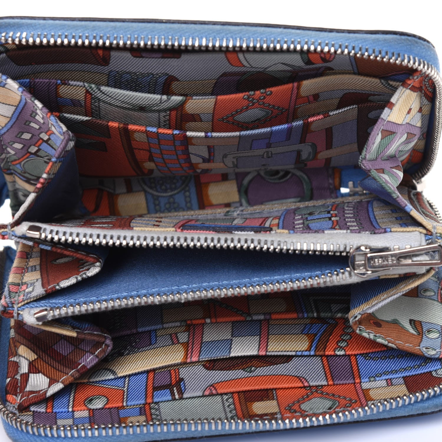 Hermes Epsom Silk'In Compact Wallet Bleu Paradis 5 of 19