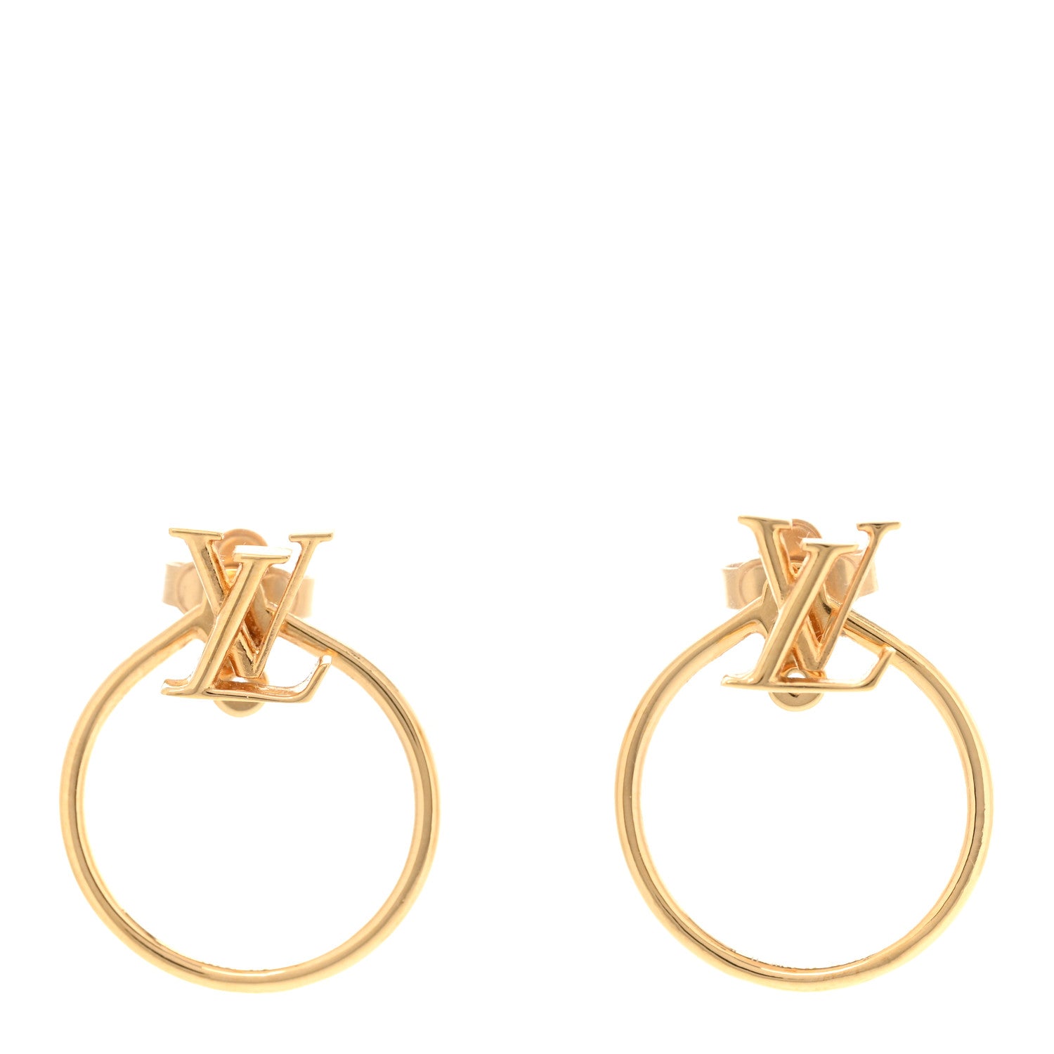 Louis Vuitton LV Eclipse Hoop Earrings Gold 1 of 5