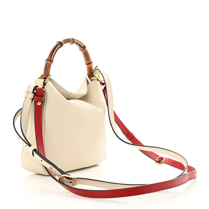 Gucci Softy Wonka Textured Dollar Calfskin Small Diana Shoulder Bag Mystic White Hibiscus Red 3 of 11