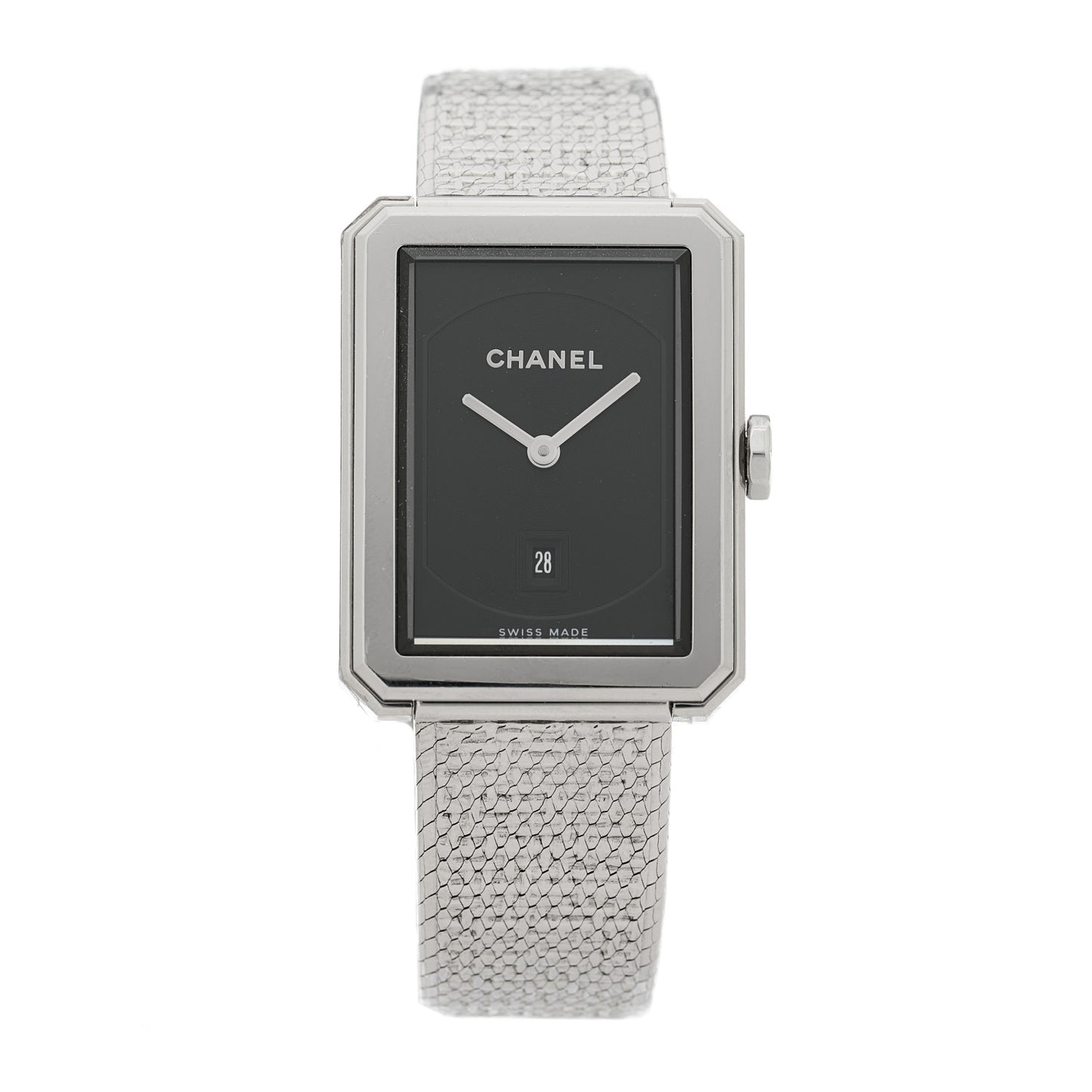 Stainless Steel 26mm Boy-friend Tweed Quartz Watch Black