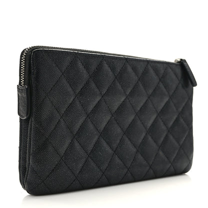 Chanel Iridescent Caviar Quilted Small Zipped Pouch Black 3 of 10