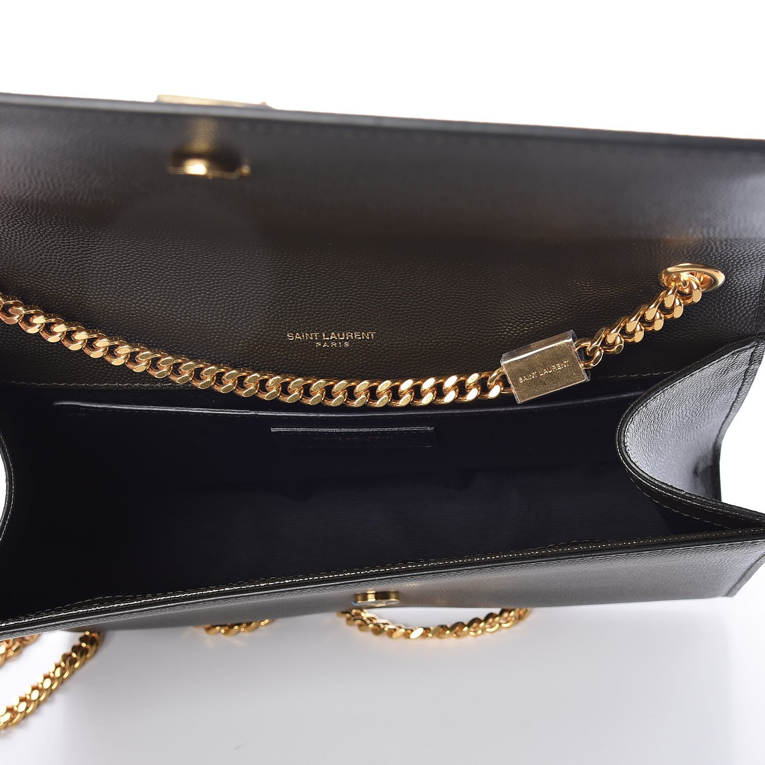 Saint Laurent Grain De Poudre Medium Classic Monogram Kate Satchel Dark Tea 5 of 8