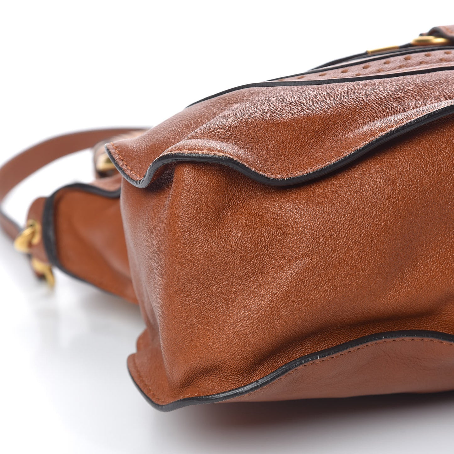 Calfskin Perforated Marcie Animation Satchel Brown