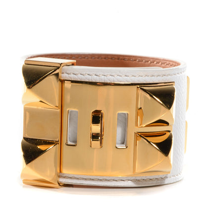 Hermes Epsom Collier de Chien CDC Bracelet White Small 6 of 6