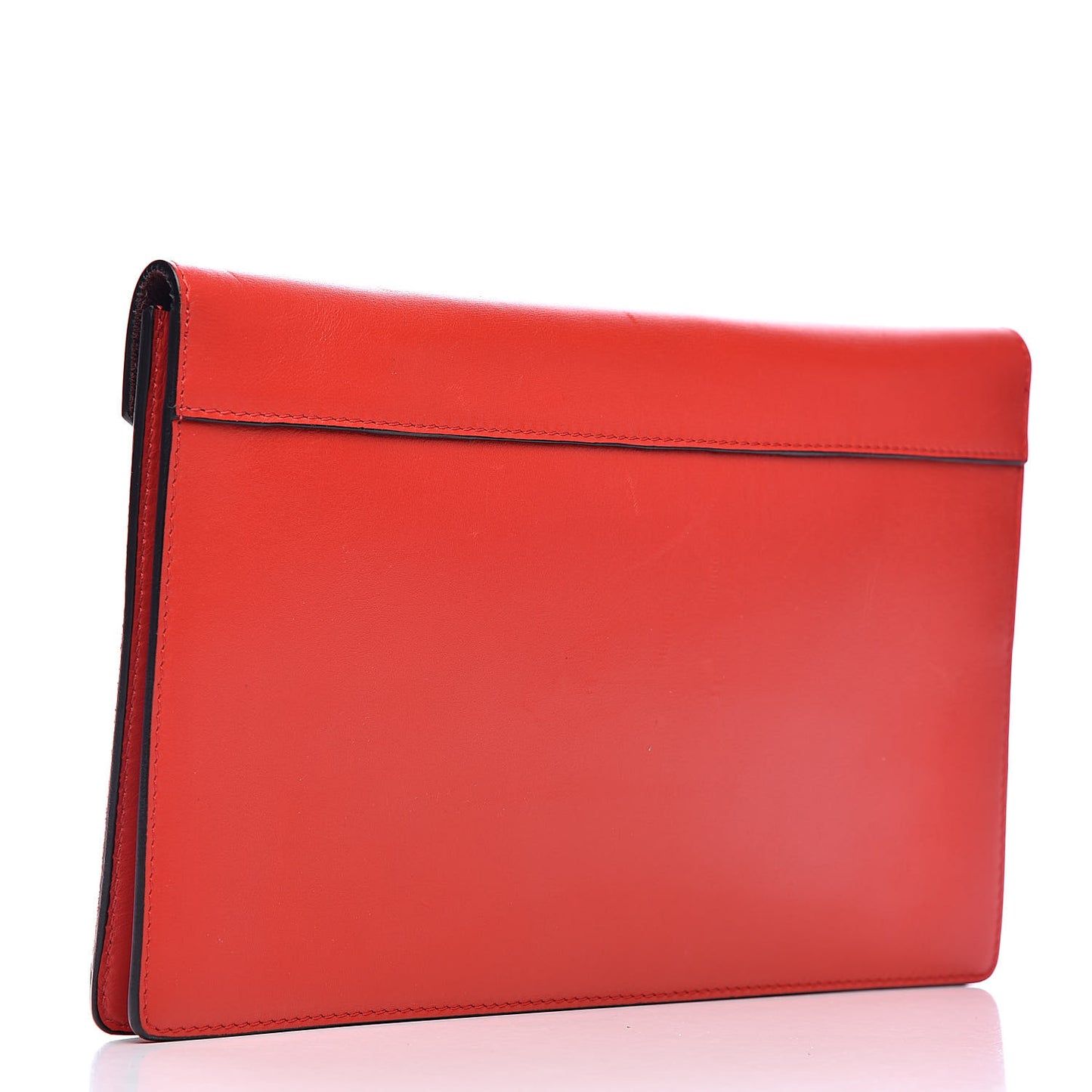 Box Calfskin Suede Diamond Clutch Red