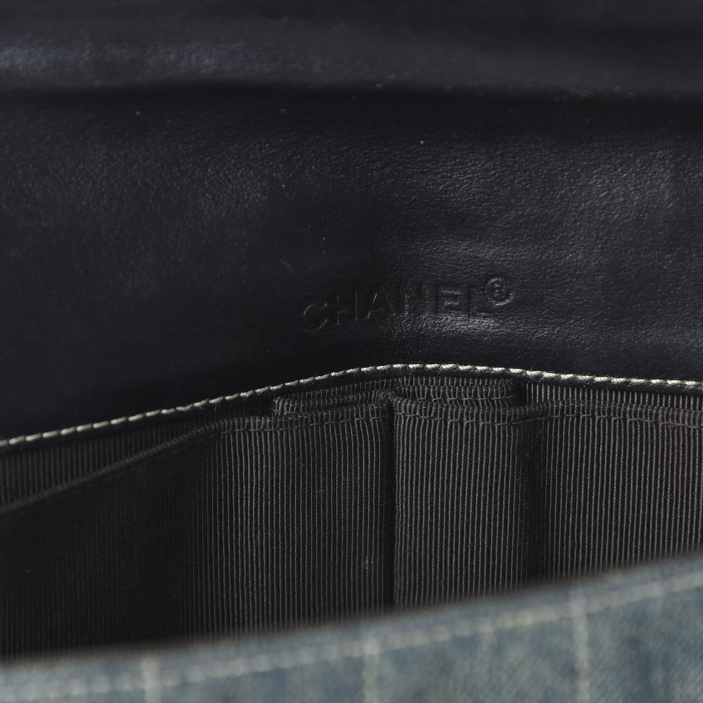 Denim Chocolate Bar Quilted East West Flap