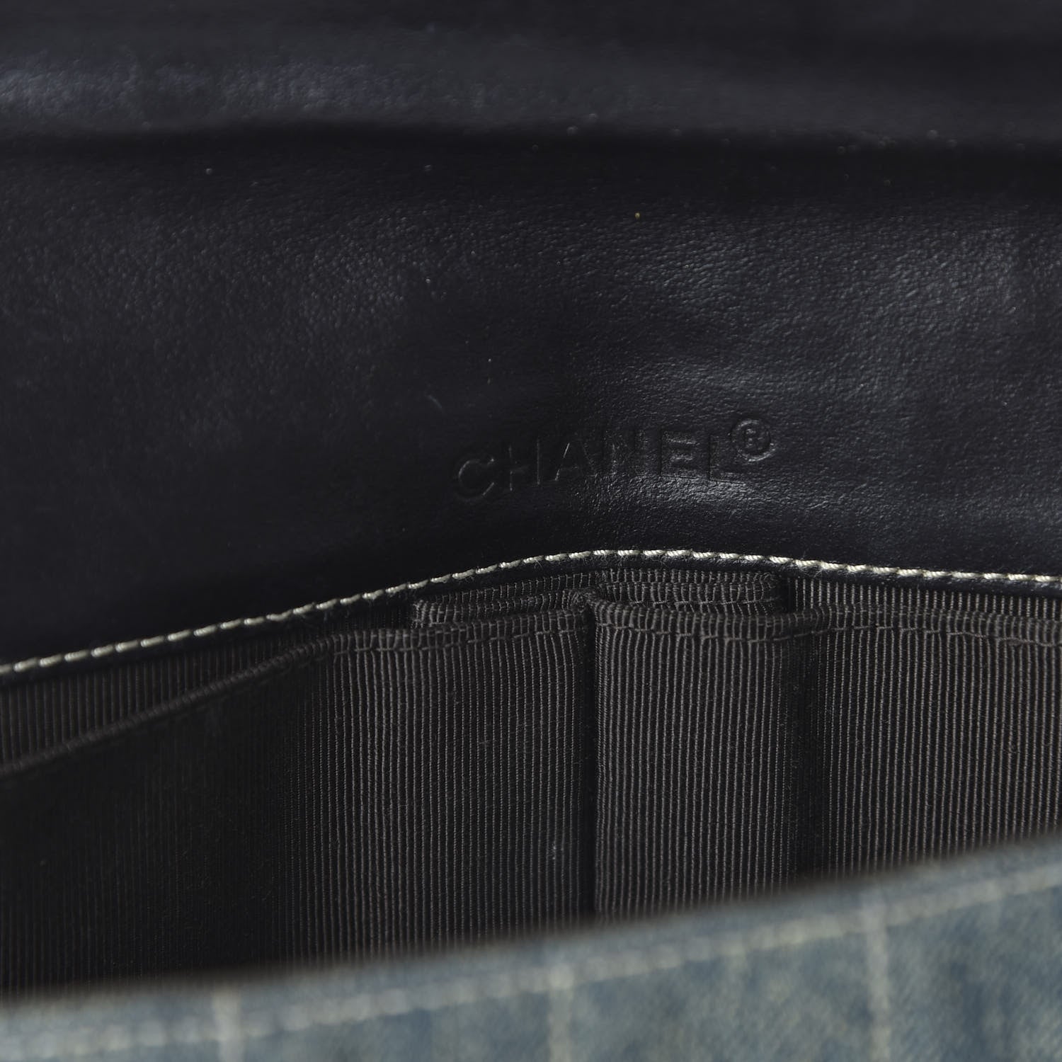 Chanel Denim Chocolate Bar Quilted East West Flap 8 of 10