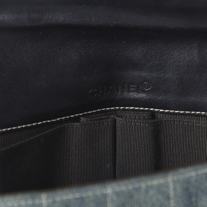 Chanel Denim Chocolate Bar Quilted East West Flap 8 of 10
