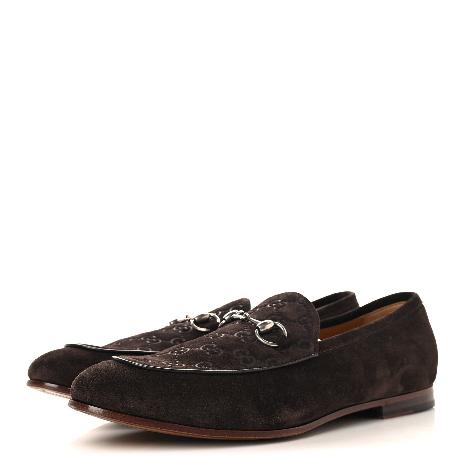 Gucci Luxury Suede GG Monogram Horsebit Mens Jordy Loafers 12 Night Cocoa 7 of 20