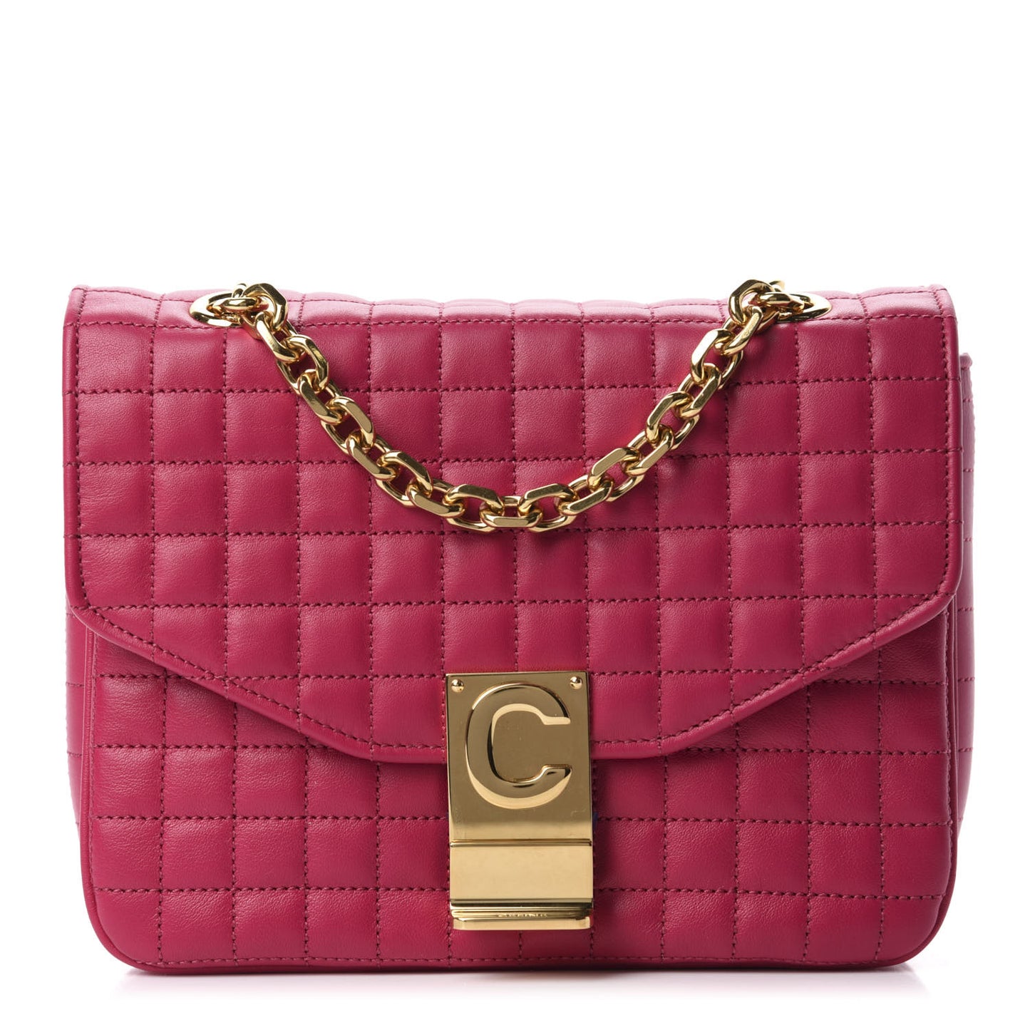Calfskin Quilted Medium C Bag Pink