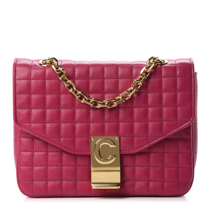 Celine Calfskin Quilted Medium C Bag Pink 1 of 10