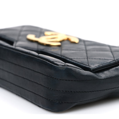 Chanel Lambskin Quilted Jumbo CC Small Single Flap Black 11 of 12